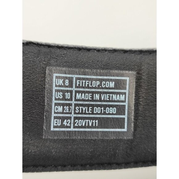 Fitflop Women's MIna Black Textured Glitz Slide Sandals Size 10 US - Picture 8 of 8